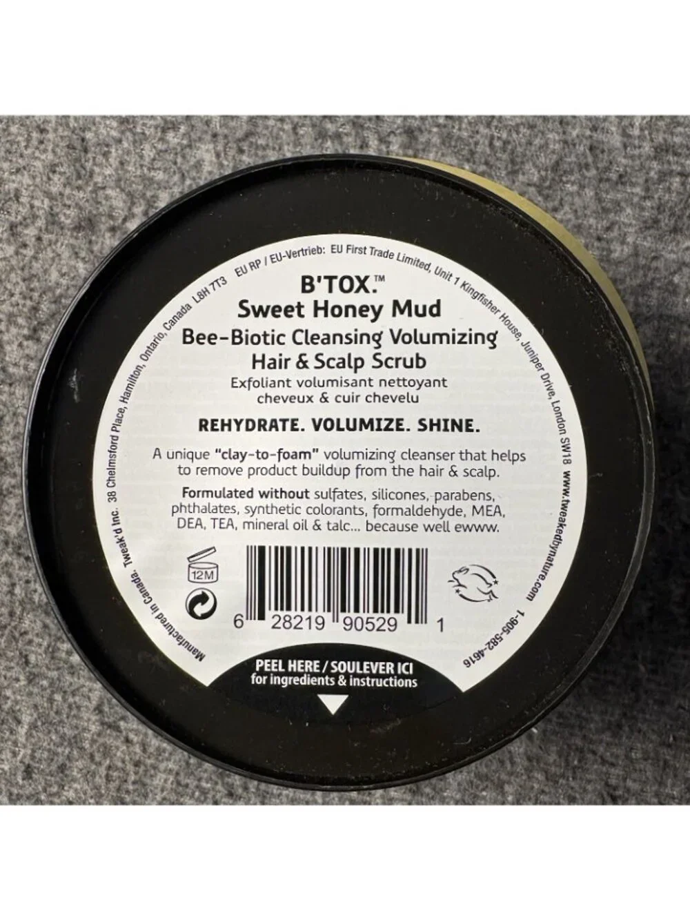 Tweak'd B.Tox Sweet Honey Mud Bee-Biotic Cleansing Volumizing Scrub 16 oz Sealed